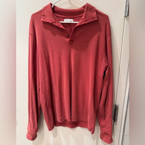 J. Crew Red Long Sleeve Polo Shirt - Picture 2 of 3